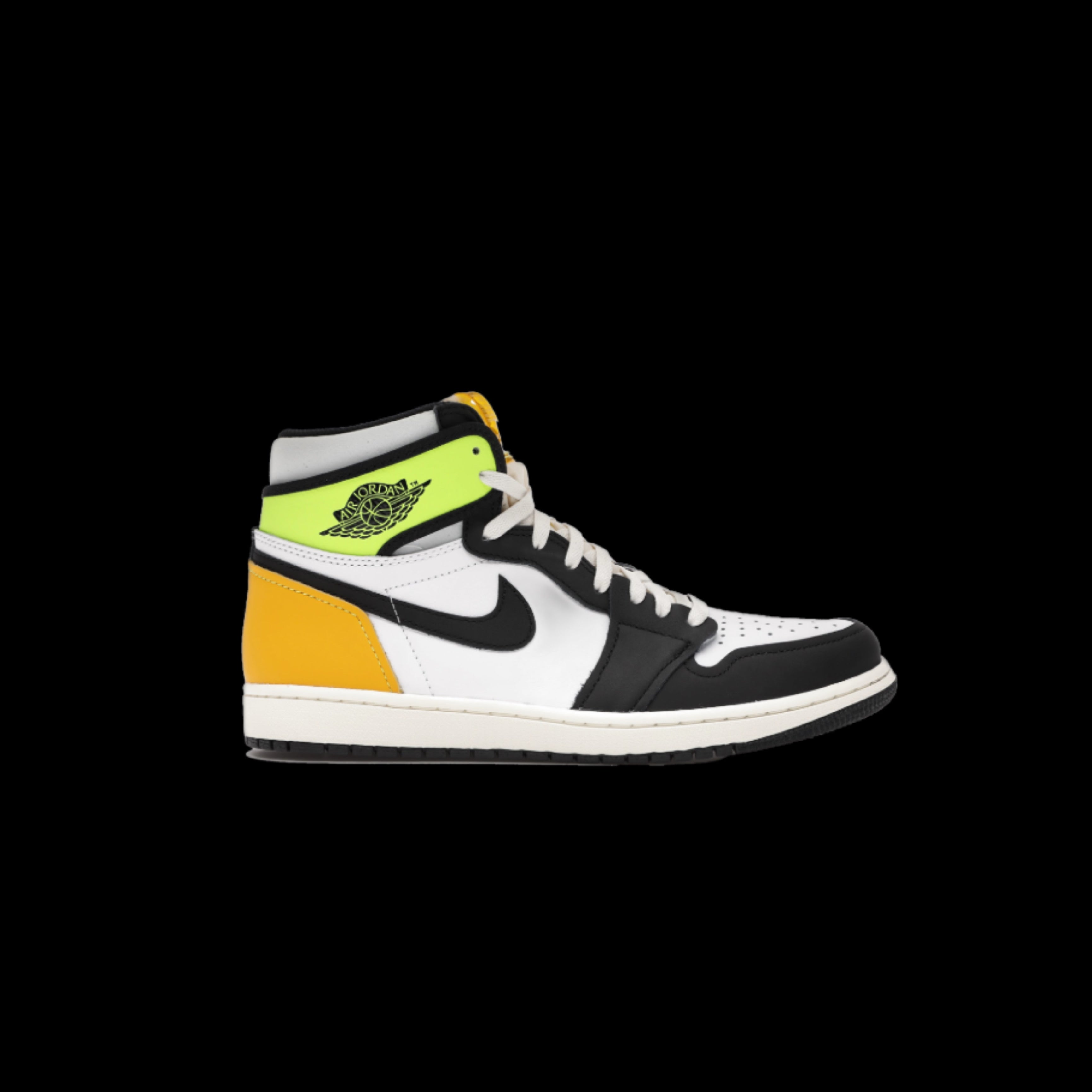 Jordan 1 Retro High White Black Volt University Gold – Woiair