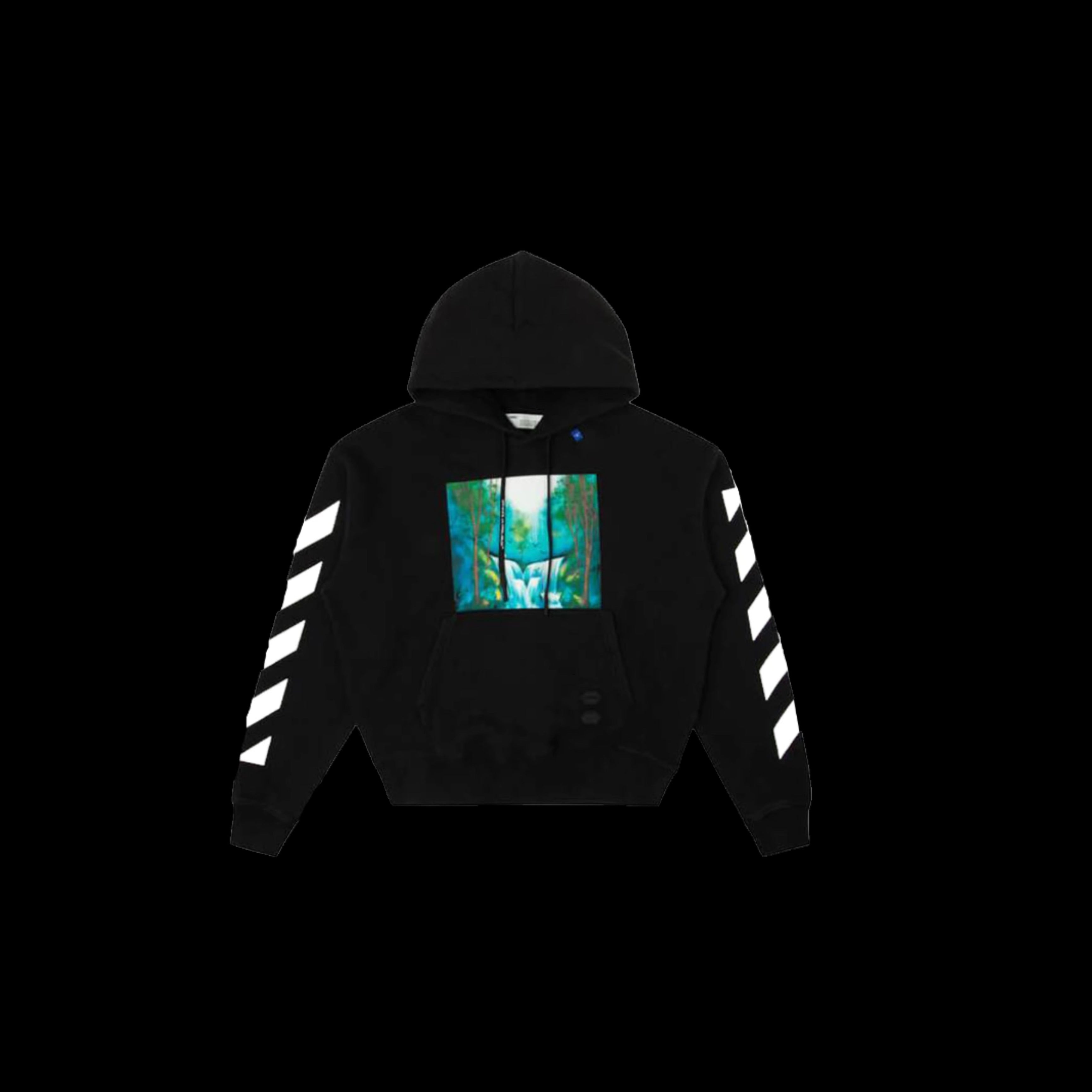 パーカー・フーディ OFF-WHITE Diag Waterfall Hoodie Black Multicolor FW 19 2019 OFF-WHITE Diag Waterfall Hoodie in Black Multi | FWRD